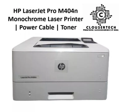HP LaserJet Pro M404n Monochrome Laser Printer | HP W1A52A | Power Cable | Toner - Image 1 of 4