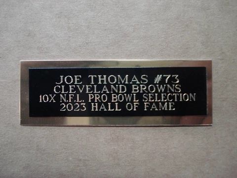 Joe Thomas Football Card Cleveland Browns Card Plaque Nameplate 1" X 3" Cover