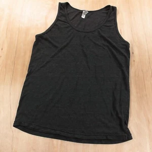 vtg 00s y2k usa made AMERICAN APPAREL track tank top t-shirt SMALL blank gray - Picture 1 of 4