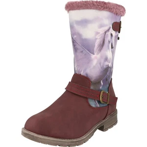 Indigo 464-105 Mädchen Kinder Schuhe Winter Stiefel Einhornmotiv Bordeaux NEU - Bild 1 von 6