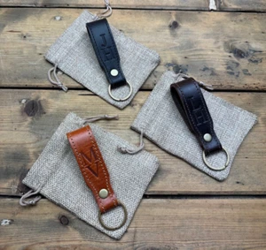 Personalised leather key ring - Belt loop lanyard - Personalised gift - Gift Bag - Picture 1 of 12