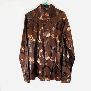 Pavini Exclusive Line Mens Dress shirt. Sz. XL.  Cotton blend.  Brown Gold - Picture 1 of 8