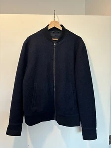 Club Monaco Bomber Jacket - Men's L ~ $289 Navy Blue - Boiled Wool - Picture 1 of 8