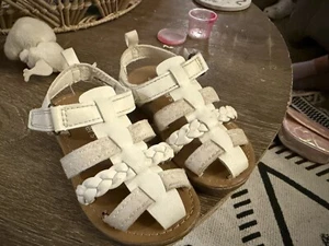 Carter's Toddler Girls' Nyra Fisherman Sandals  White Size 6 US EUR 22 CM 13 - Picture 1 of 3