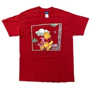 Vtg Disney Winnie the Pooh Piglet Friends Forever Adult XL Red Shirt Made in USA - Picture 1 of 10
