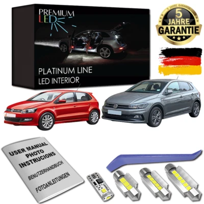 VW Polo 6C 6R AW1 BZ1 Premium LED Innenraumbeleuchtung 8 SMD Set Weiß Canbus - Bild 1 von 4