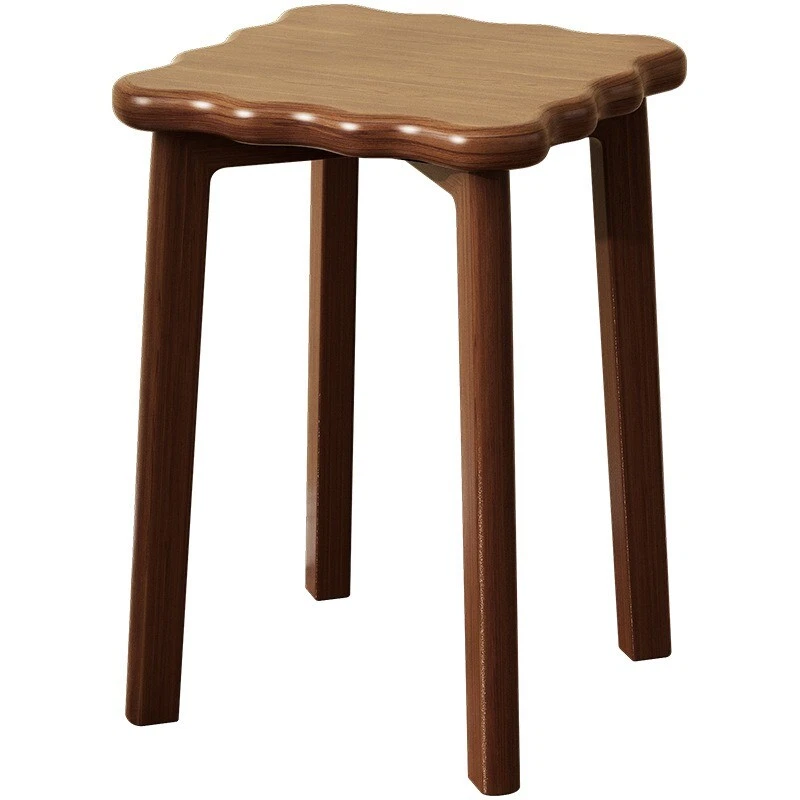 Solid wood biscuit stools, dining room stools room stools, stackable high stools - Image 1 of 4