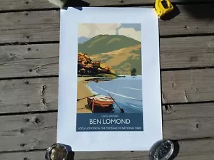 Vintage "Loch Lomond & The Trossachs National Park" Poster Schottland Kunst Dekor - Bild 1 von 4