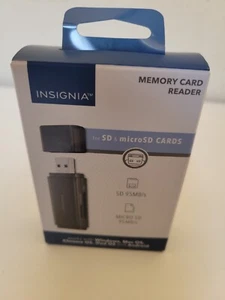 Insignia USB 3.0 SD microSD Memory Card Reader for Laptops Desktops Mac PC black - Picture 1 of 4
