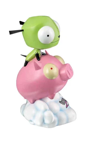 IKON Collectibles Invader Zim Gir on Pig Statue Mint in Box Cover