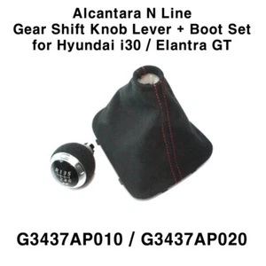 Alcantara Gear Shift Knob Lever+Boot for Hyundai N Line i30 / Elantra GT 19-21 - Picture 1 of 2