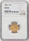 1852 US Gold $2.50 Liberty Head Quarter Eagle - NGC AU 58