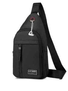 Schleudertasche, Umhängetasche wasserdicht, mit Kopfhörerloch (schwarz) - Bild 1 von 5