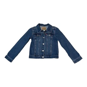 Levis Jean Jacket Youth Size Medium (10-12 YRS) Button Front Trucker Blue Denim - Picture 1 of 6
