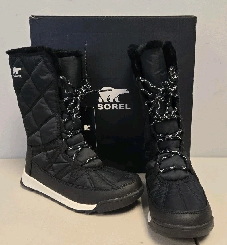 SOREL Women's Whitney ll Plus Tall Lace Waterproof Boot Black Size 10 - Image 1 of 4
