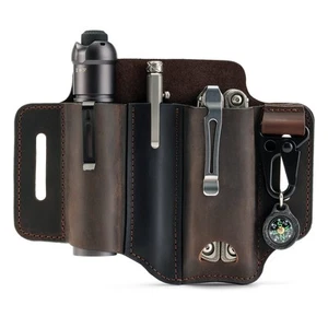PJ29 Multitool Sheath for Belt, Leather EDC Pocket Organizer for Men, EDC Lea... - Picture 1 of 9