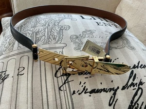 Lauren Ralph Lauren NEU Schnalle LEDER Gürtel Gr. Medium M schwarz/gold - Bild 1 von 3