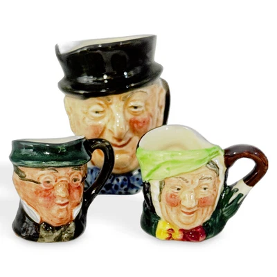 3 Vintage Miniature Royal Doulton Character Jugs-Toby Jugs - Image 1 of 3