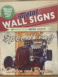 Letrero grande de acero Garage Speed King 400 mm x 300 mm - Imagen 1 de 3