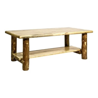 Montana Woodworks Glacier Country Wood Coffee Table with Shelf in Brown - Image 1 of 3