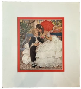 Antik 1923 Jesse Wilcox Smith Kunstdruck David Copperfield & Mutter mattiert - Bild 1 von 6