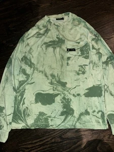 Scotch & Soda Mens XL Green Watercolor 100% Organic Cotton Crew Neck Pullover - Picture 1 of 5