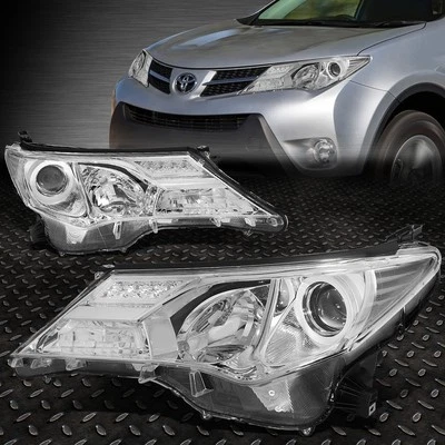 PARA TOYOTA RAV4 13-15 CARCASA CROMADA PROYECTOR ESQUINA TRANSPARENTE FAROS FAROS FAROS Foto 1 de 4