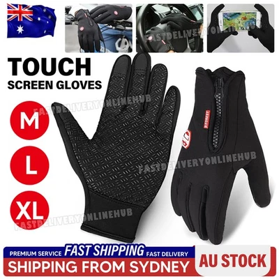 WINTER WARM WINDPROOF WATERPROOF ANTI-SLIP THERMAL TOUCH SCREEN GLOVES UNISEX - image 1 of 4