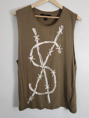 Ksubi Big Logo Tank Top Mens Size Small Khaki - image 1 of 4