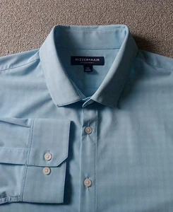 Mizzen Main Shirt Men's 2XL Blue Performance Gingham Plaid Check Trim Fit EUC - Picture 1 of 13