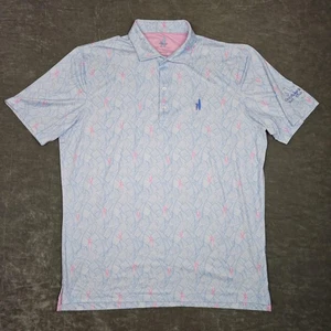 Johnnie O Polo Shirt Mens Large Blue Malibu Regis Featherweight Golf Grayhawk - Picture 1 of 10