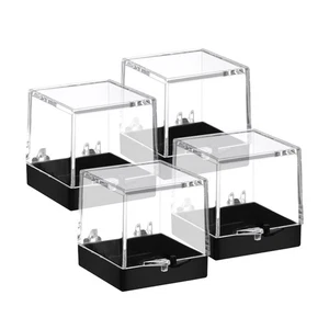 Caja de exhibición de muestras de 4 piezas contenedor de cristal estuche de muestra mineral - Imagen 1 de 12