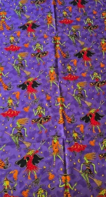 Tela discoteca brujas 100 % algodón de Luana Rubin para Robert Kaufman PIEZA FALTANTE Foto 1 de 3