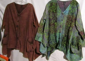 Lot.2 Sacred Threads Tops Hippie Boho Oversized Tie Dye Kimono Top Festival OS - Picture 1 of 11