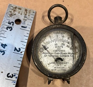 Vintage American Ever Ready Works Volts & Amperes Meter Gauge - Picture 1 of 2