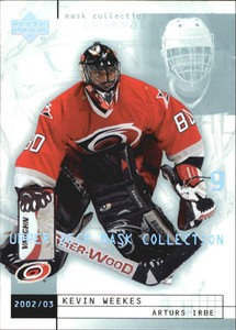 2002-03 UD Mask Collection Hurricanes Hockey Card #17 Kevin Weekes/Arturs Irbe