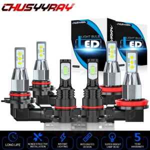 6x 9005+H11+5202 Combo LED Headlight Bulbs Fog for GMC Sierra 1500 2500 HD 07-13 - Picture 1 of 12