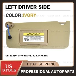 For 2013-2017 Honda Accord Left Driver Sun VIsor illuminated ivory 83280T2FA52ZA - Foto 1 di 8