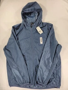 Neu mit Etikett Adidas Windbreaker Jacke Herren XL blau Pullover Climalite belüftet durchgehender Reißverschluss  - Bild 1 von 14