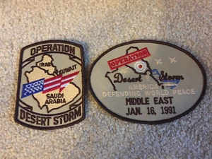 Lot of 2 Operation Desert Storm America Defending Peace Unused Patches FREE SHIP - Picture 1 of 4
