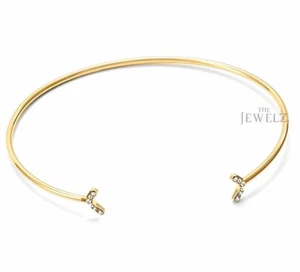 14K Gold 0,06 ct VS/F-G Diamant offene Waben Manschette Handarbeit Armreif Armband - Bild 1 von 3
