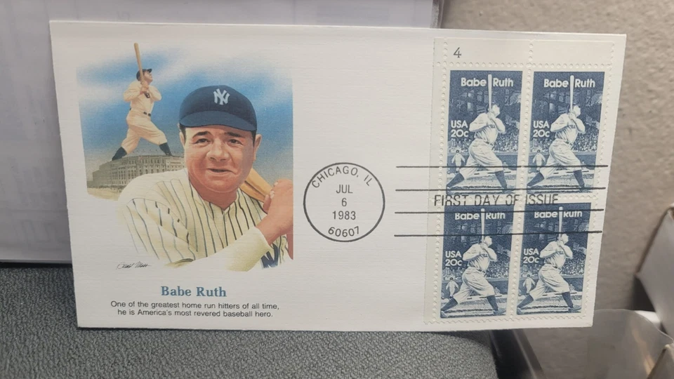 1983 Babe Ruth First Day Issue 4 STAMPS ON ENVELOPE - Image 1 of 1