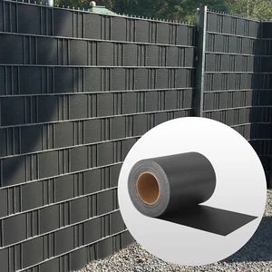 PVC Sichtschutz Streifen Sichtschutz Doppelstabmatten Zaun Folie 35m Anthrazit - Bild 1 von 12
