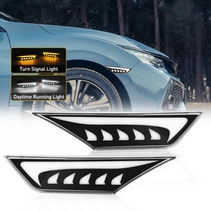 2x Switchback Sequential LED Side Marker Light Turn Signal For Honda Civic 16-21 - Picture 1 of 9