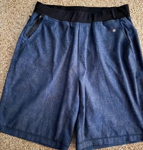 Colosseum Mens Size Large Bermuda-style Tech Shorts Black Polyester - BLUE NAVY - Picture 1 of 4