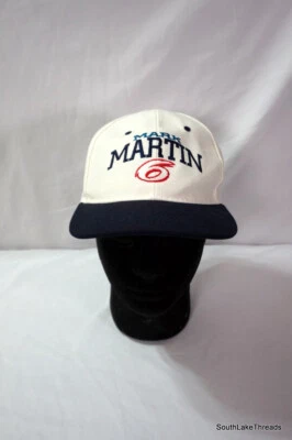 Sombrero de colección años 90 Nascar Mark Martin #6 Spellout Snapback blanco azul Foto 1 de 4
