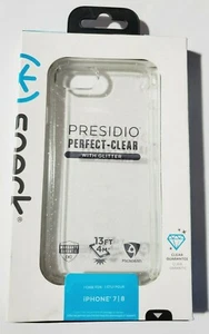 Speck Presidio Perfect Clear with Glitter Case For iPhone SE2022/2020 iPhone 8/7 - Picture 1 of 5