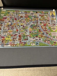 Vintage 1985 America Publishing Beverly Hills Cartoon Map - Picture 1 of 17