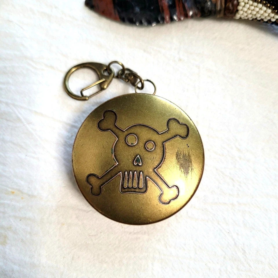 Chaveiro vintage dobrável de aço inoxidável copo de viagem com estojo de latão - Imagem 1 de 4