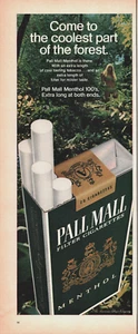 Publicidad vintage 1969 Pall Mall Come To The Coolest Part Of The Forest - Imagen 1 de 1